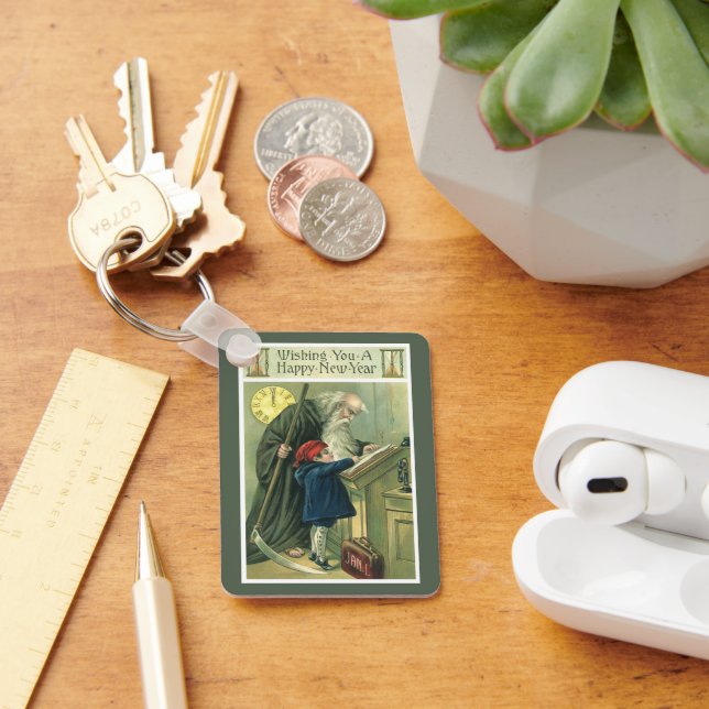 Chaveiro Pai Tempo Desejando-lhe um Feliz ano novo (Mesa)