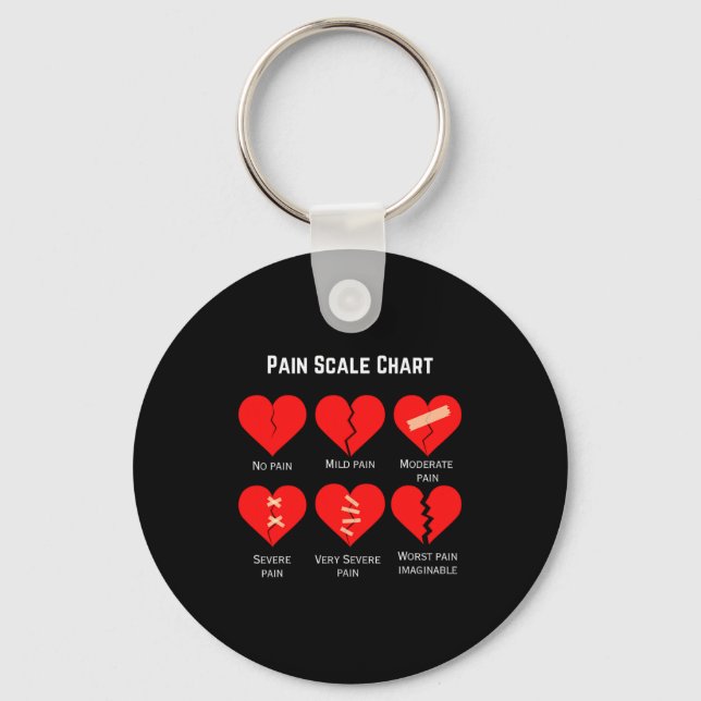 Chaveiro Pain Scale Chart Design For Funny Valentines Day  (Frente)