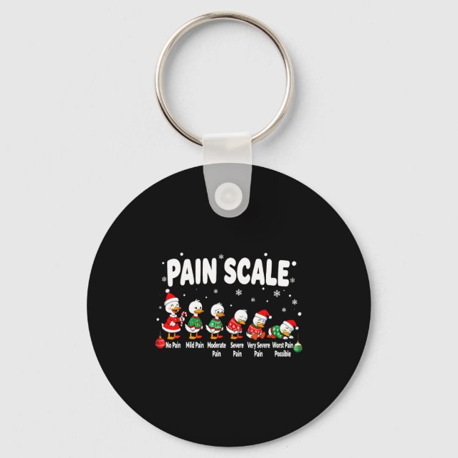 Chaveiro Pain Scale Cute Duck Christmas Nurse Triage Pain E (Frente)