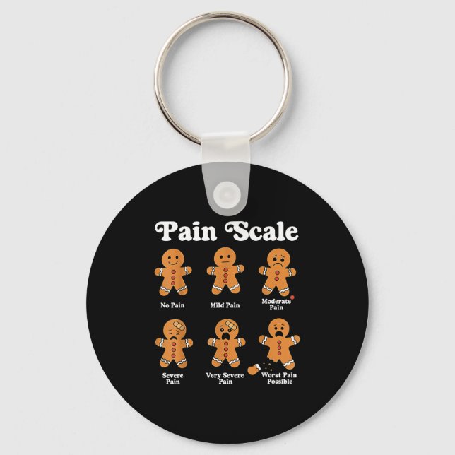 Chaveiro Pain Scale Funny Gingerbread Christmas Nurse Pain  (Frente)