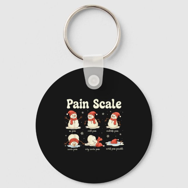 Chaveiro Pain Scale Snowman Funny Nurse Christmas Icu Nurse (Frente)
