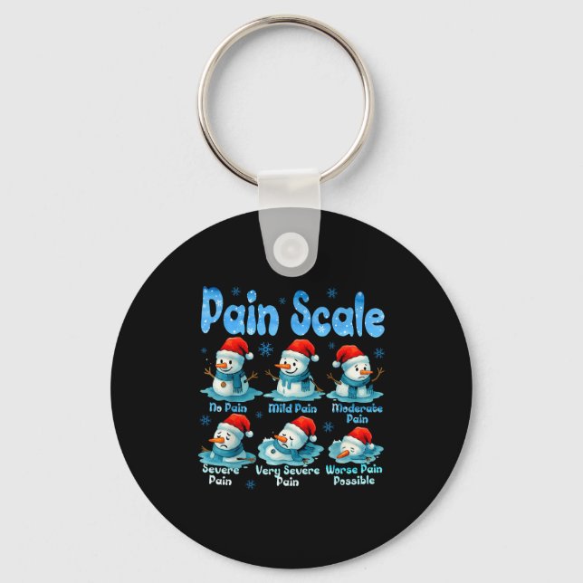 Chaveiro Pain Scale Snowman Healthcare Worker Pain Essment  (Frente)