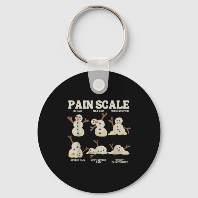 Chaveiro Pain Scale Snowman Nurse Christmas Xmas Snow Pajam (Frente)