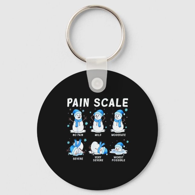 Chaveiro Pain Scale Snowman Nurse Christmas Xmas Snow Pajam (Frente)