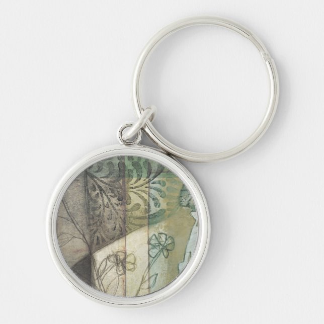 Chaveiro Painel de Jardim com Folhas, Flores e Grama (Frente)