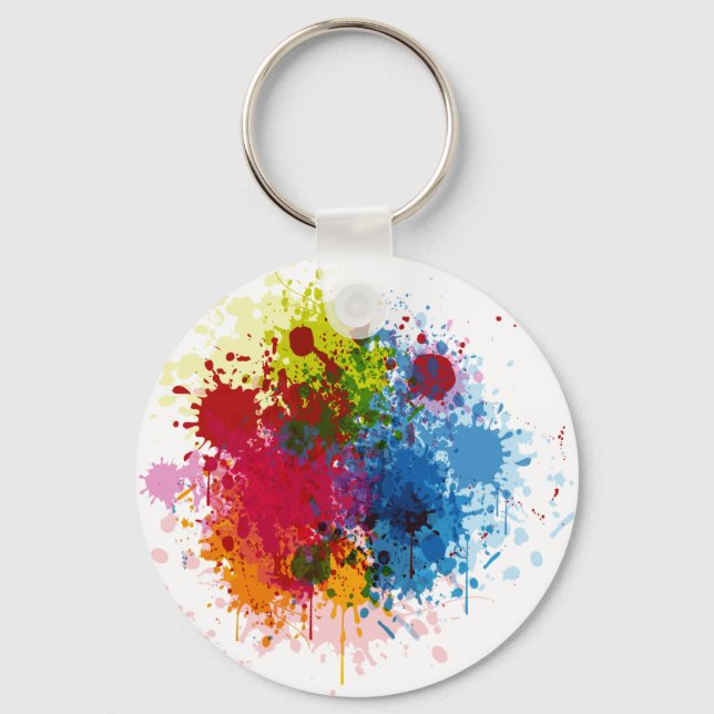 Chaveiro Paint Splatter colorido (Frente)