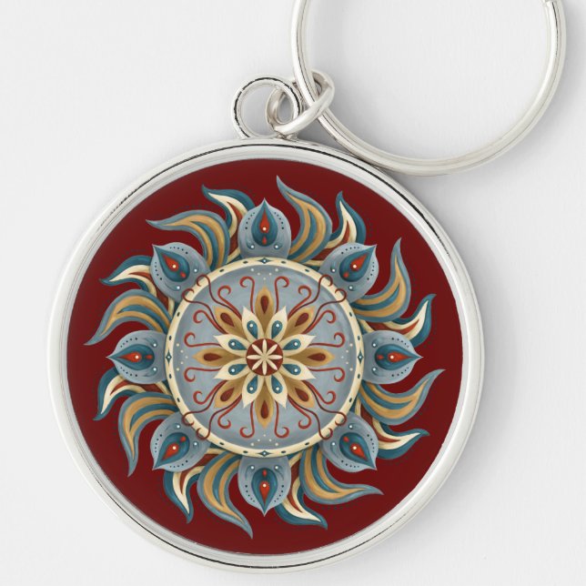 Chaveiro Painterly Mandala (Frente)
