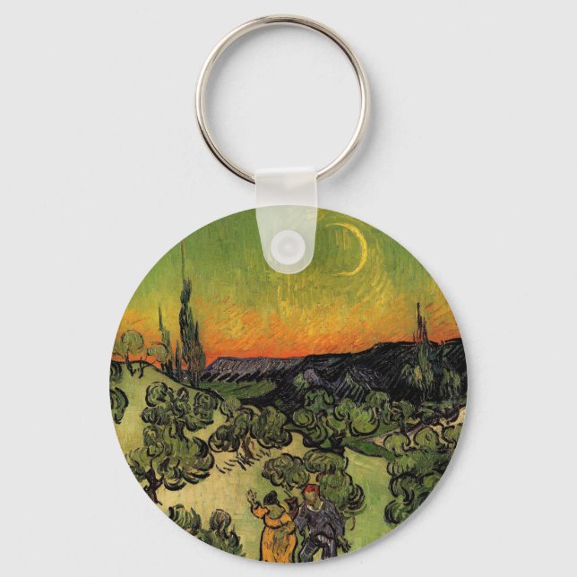 Chaveiro Paisagem ao Luar de Vincent Van Gogh (Frente)