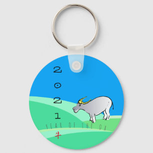 Chaveiro Paisagem Cartoon Ox Chinês Novo Ano 2021 RK
