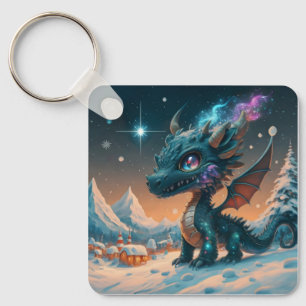 Chaveiro Paisagem de inverno de Chibi Dragon Mystical