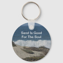Chaveiro Paisagem de praia em praia Foto Vacinação Oceânica