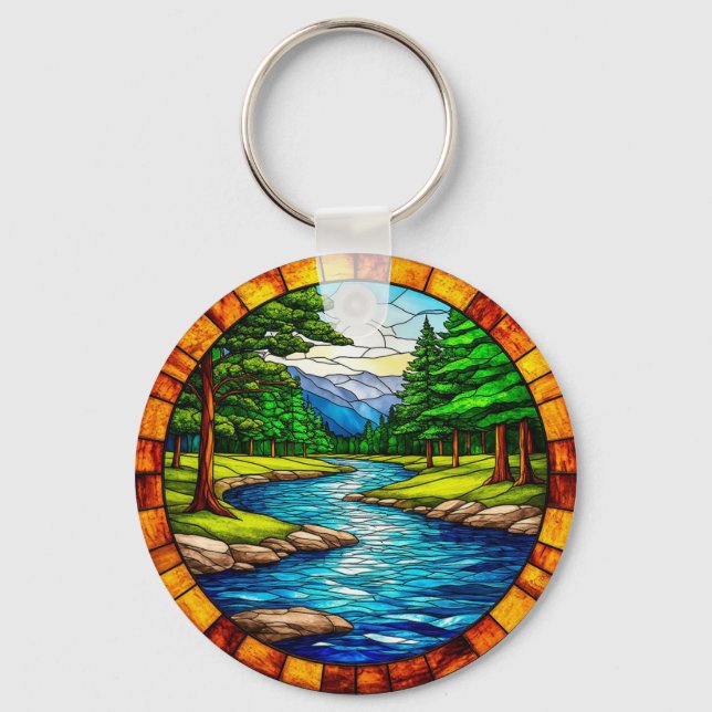 Chaveiro Paisagem de Rio e Floresta Cênica (Frente)