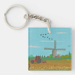 Chaveiro Paisagem do País de Viagem Holandês