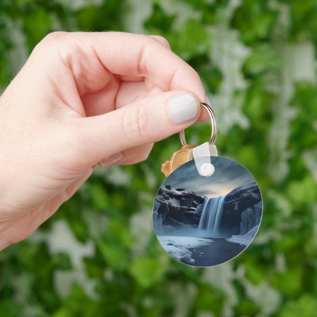 Chaveiro Paisagem em cascata da Islândia (Mão)