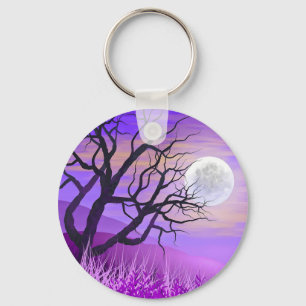 Chaveiro Paisagem natural com fundo roxo