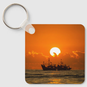 Chaveiro Paisagem Natural Pôr do Sol com Barco-68465