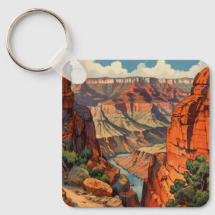 Chaveiro Paisagem Personalizada do Grand Canyon Vintage Sou