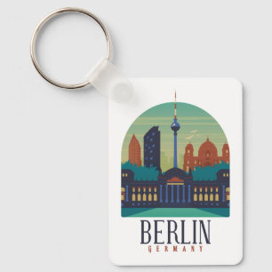 Chaveiro Paisagem Urbana Minimalista Vintage Berlim Alemanh