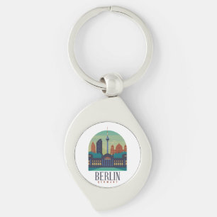 Chaveiro Paisagem Urbana Minimalista Vintage Retro Berlim A