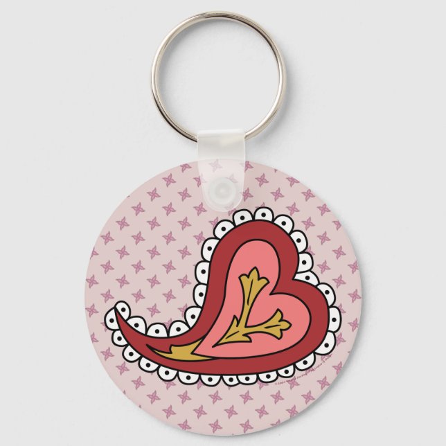 Chaveiro Paisley Heart Keychain (Frente)