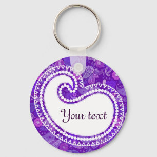 Chaveiro Paisley violeta