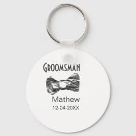 Chaveiro Pajem adicione nome data ano cinza colar arco text