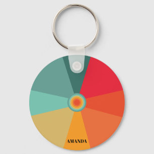 Chaveiro Paleta de Cores Vintage Retro Com Nome Personaliza