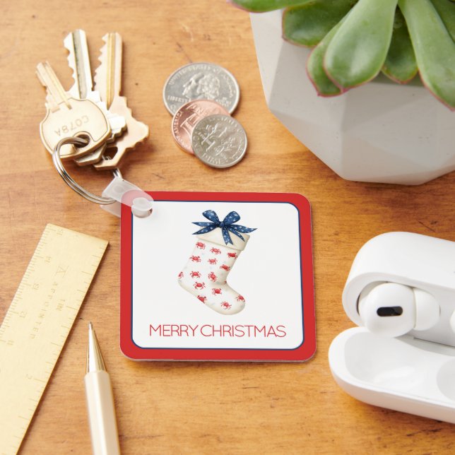 Chaveiro Palha de Natal do Caranguejo Vermelho Costeiro (Mesa)