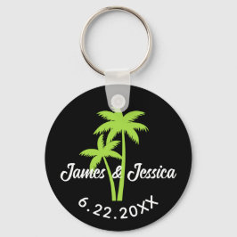 Chaveiro Palm Tree Name e Date Modelo Weding Favor