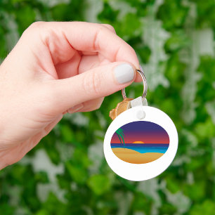 Chaveiro Palma de praia solar tropical deixa ondas oceânica
