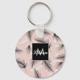 Chaveiro Palmas Black White Terthy Tonthy Rosa, Rosa, Monog