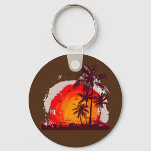Chaveiro palmeira de coco sunset