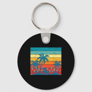 Chaveiro Palmeiras Tropicais Retro E Verão De Praia Sunset