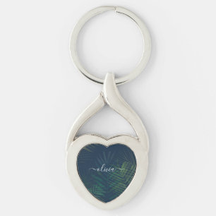 Chaveiro Palmeiras verdes escuras folhas padrão