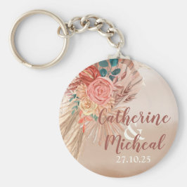 Chaveiro Pampas Grass Floral Terracotta Boho Casamento Chic