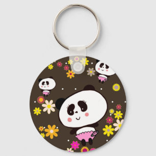 Chaveiro Panda Baby Kawaii Doodles dos anos 70 bonito por L