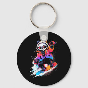 Chaveiro Panda Bear Snowboard Snowboard Snowboarder Wint