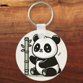Chaveiro Panda Bonita Com Arte De Bambu