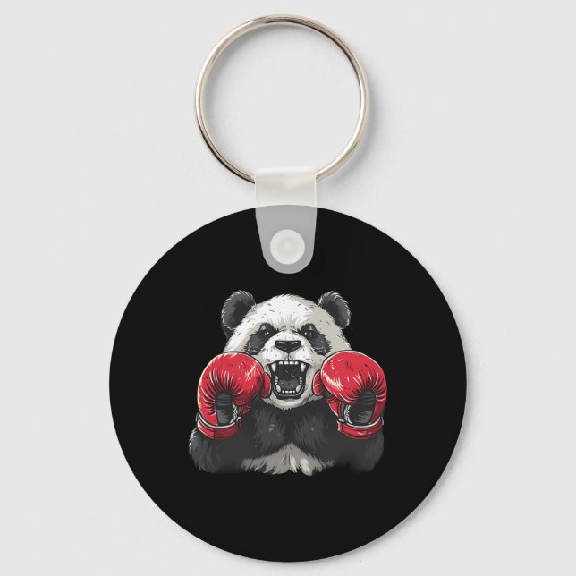 Chaveiro Panda Boxeador Com Luvas de Boxe Kickboxing Engraç (Frente)