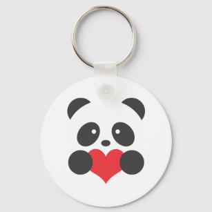 Chaveiro Panda com coração
