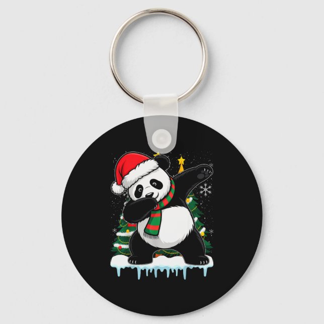Chaveiro Panda com Dabbing Papai Noel Natal Crianças Menino (Frente)