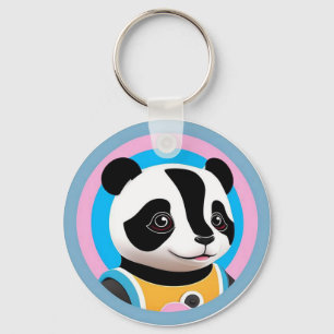Chaveiro Panda de Desenho Animado Ilustração Colorida
