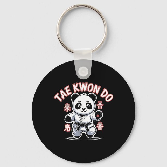 Chaveiro Panda de Taekwondo engraçado Tkd coreano (Frente)