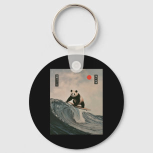 Chaveiro Panda Divertido Surfando Dito Onda Japonesa Meme H