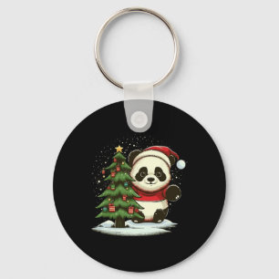 Chaveiro Panda do Natal Papai Noel no Panda de Natal