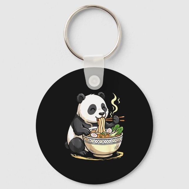 Chaveiro Panda Eating Funny Ramen Noodles  (Frente)