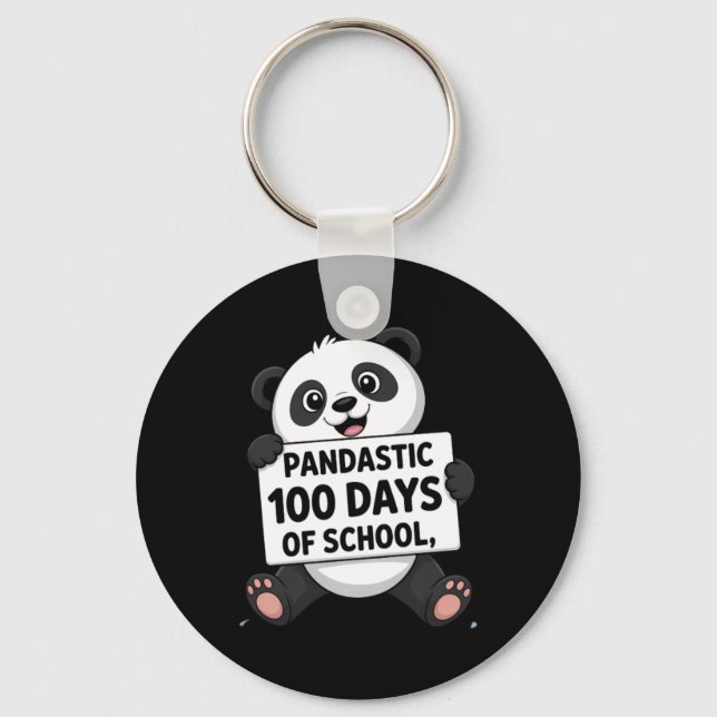 Chaveiro Panda Fofo 100 Dias na Escola (Frente)