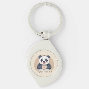 Chaveiro Panda Fofo com Café