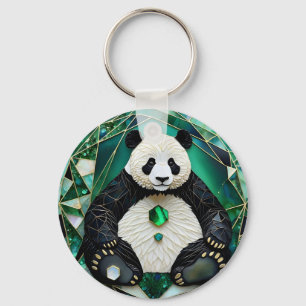 Chaveiro Panda Geométrica Mesmerizada