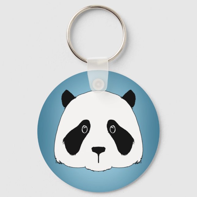 Chaveiro Panda gigante com fundo azul esmaecido (Frente)